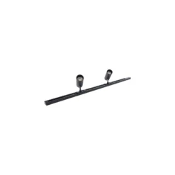 Bright Choice Komplett set 1-Fas Rail L 1 x 2 Meter Svart | incl. 6x Spot + GU10 2700K 3W Dimbar + Ändkåpa, Strömkontakt och L -Anslutningsstycke