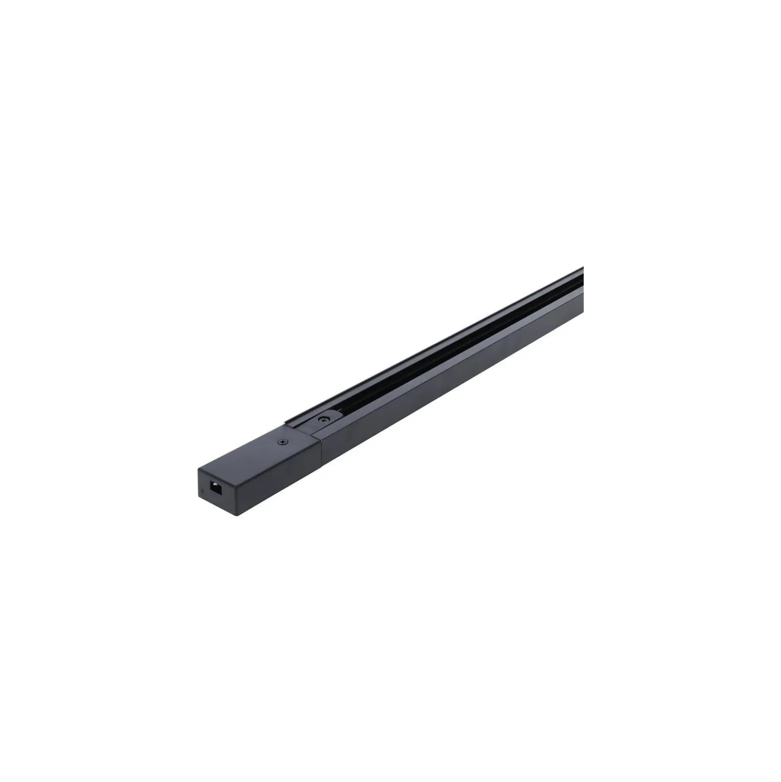 Bright Choice Komplett set 1-Fas Rail L 1,5 x 1,5 Meter Svart | incl. 7x Spot + GU10 2700K 3W Dimbar + Ändkåpa, Strömkontakt och L -Anslutningsstycke