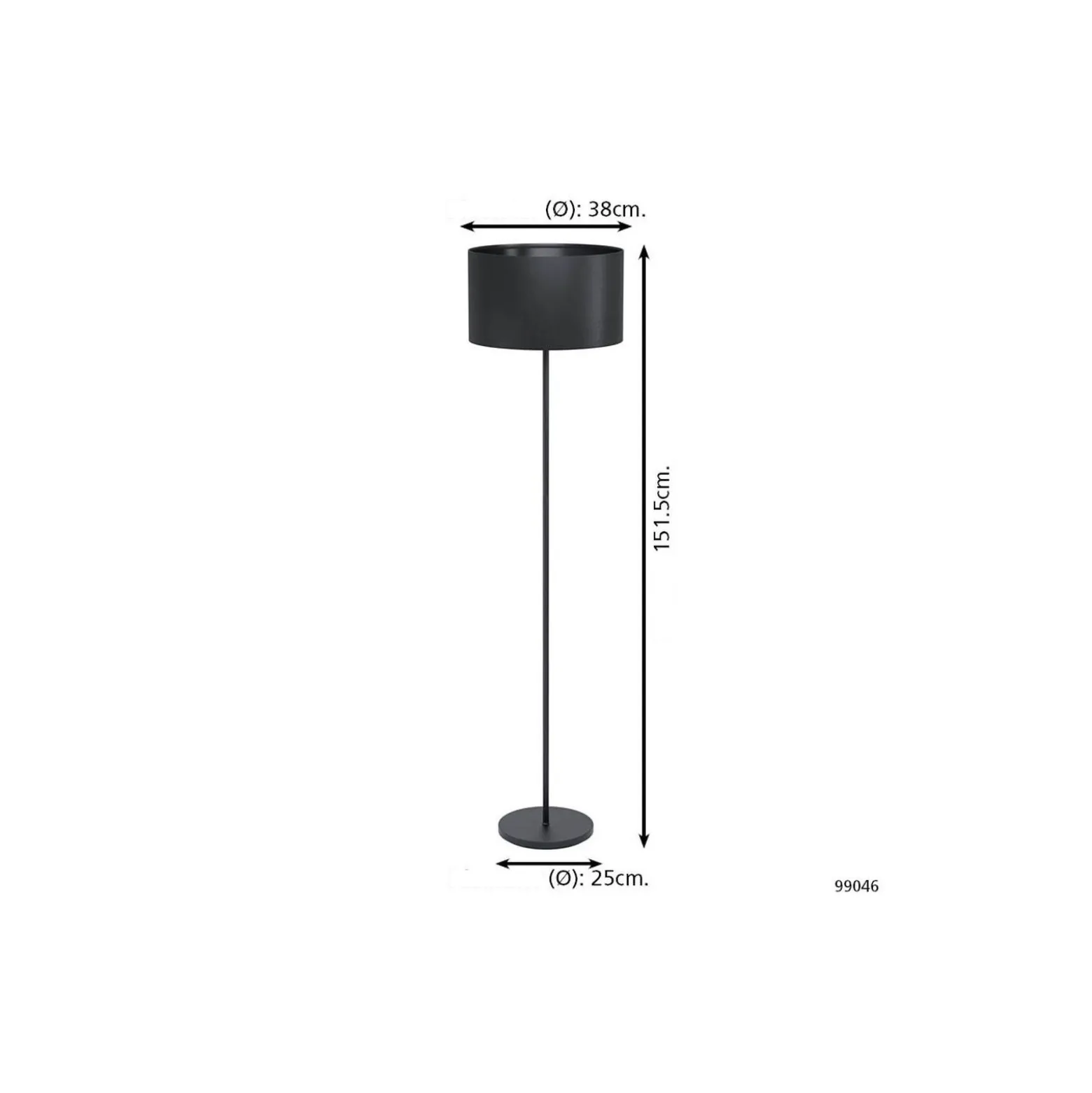 Eglo Golvlampa Maserlo 1 Stål Svart | Passande för E27