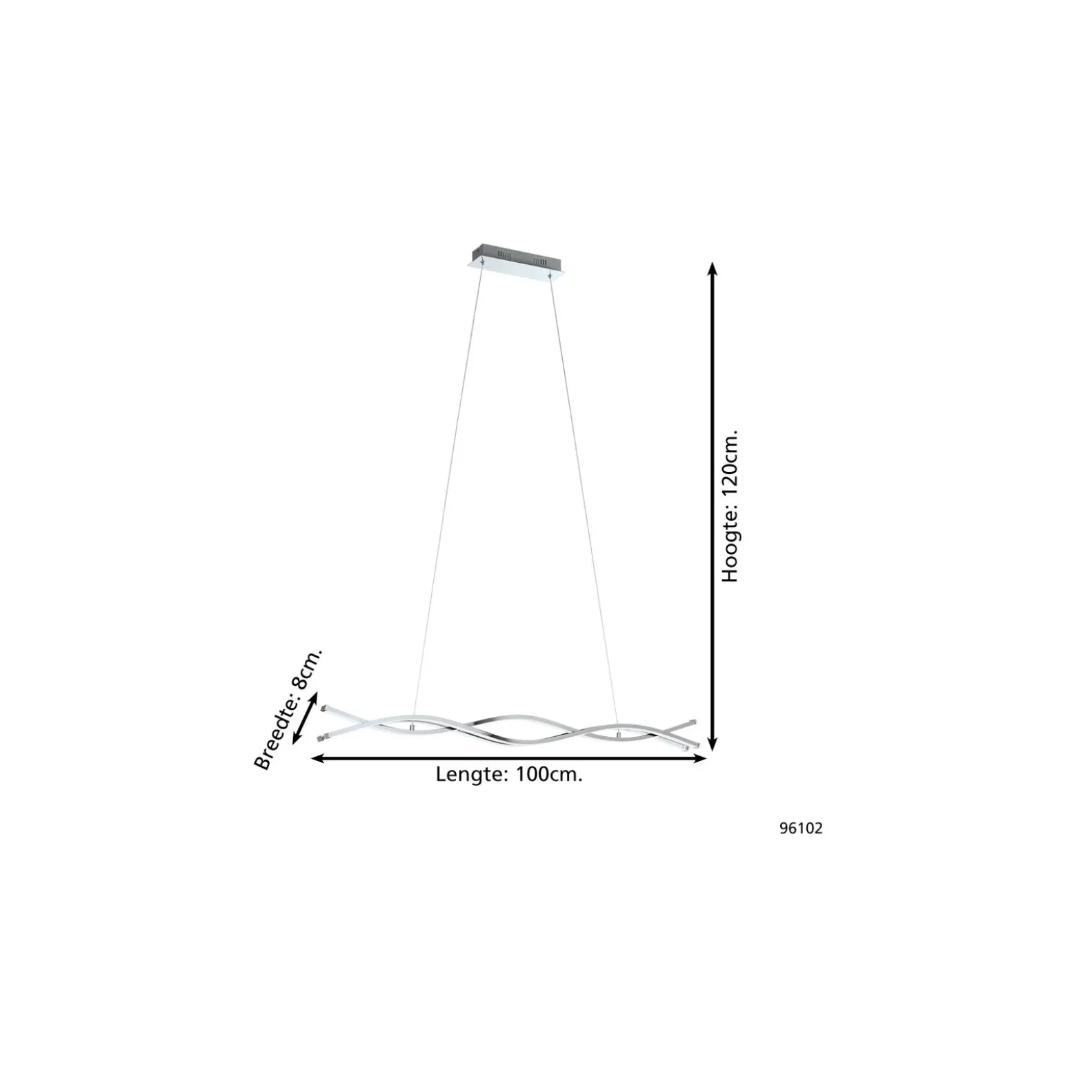 Eglo Pendellampa Lasana 2 Stål Aluminium Krom Vit 35W 5300lm - 830 Varm Vit | IP20