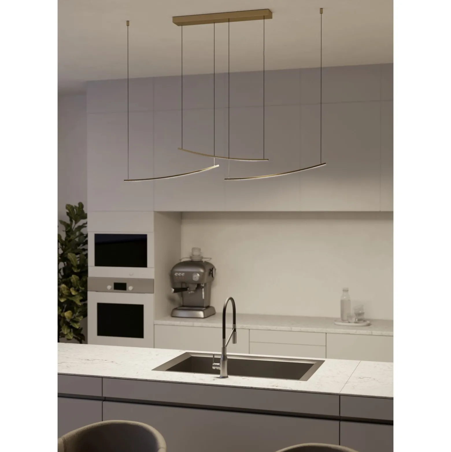 Eglo Pendellampa Villeggi Aluminium Guld 22W 3600lm - 827-865 Justerbar Vit | Dimbar