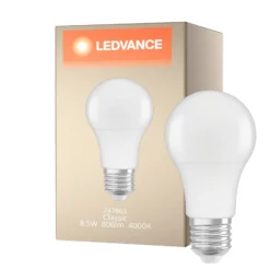 Ledvance Classic LED E27 Päron Matt 8.5W 806lm - 840 Kallvit | Ersättare 60W