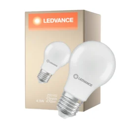 Ledvance Classic LED E27 Päron Matt 4.9W 470lm - 840 Kallvit | Ersättare 40W - Återvunnet