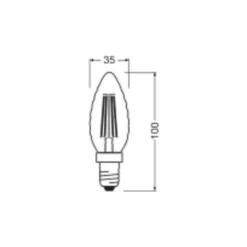 Ledvance Classic LED E14 TWisted Kronljus Filament Klar 3.4W 470lm - 827 Extra Varm Vit | Ersättare 40W