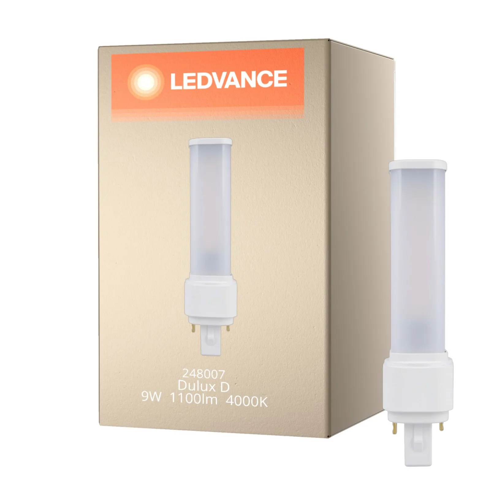 Ledvance Dulux-D LED 9W - 840 Kallvit | 2-Stift - Ersättare 26W