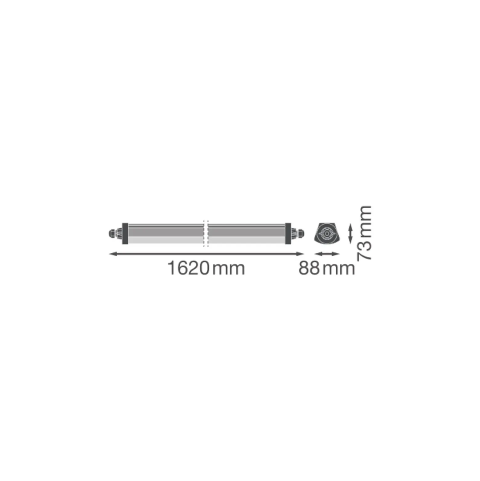 Ledvance LED Allmänbruksarmatur Vattentät Damp Proof Flex 42W 6900lm - 865 Dagsljus | 150cm - 3 Timmar Nödbelysning - Ersättare 2x58W