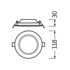 Ledvance LED Downlight Comfort DN105 6W 420lm 120D - 830 Varm Vit | 118mm
