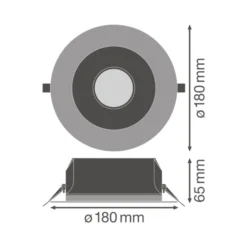 Ledvance LED Downlight Performance DN155 Zigbee Vit 14W 1600lm - 840 Kallvit | 180mm - Utskärning 155mm
