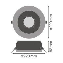 Ledvance LED Downlight Performance DN195 21W 2400lm 65D - 830 Varm Vit | 220mm - IP54
