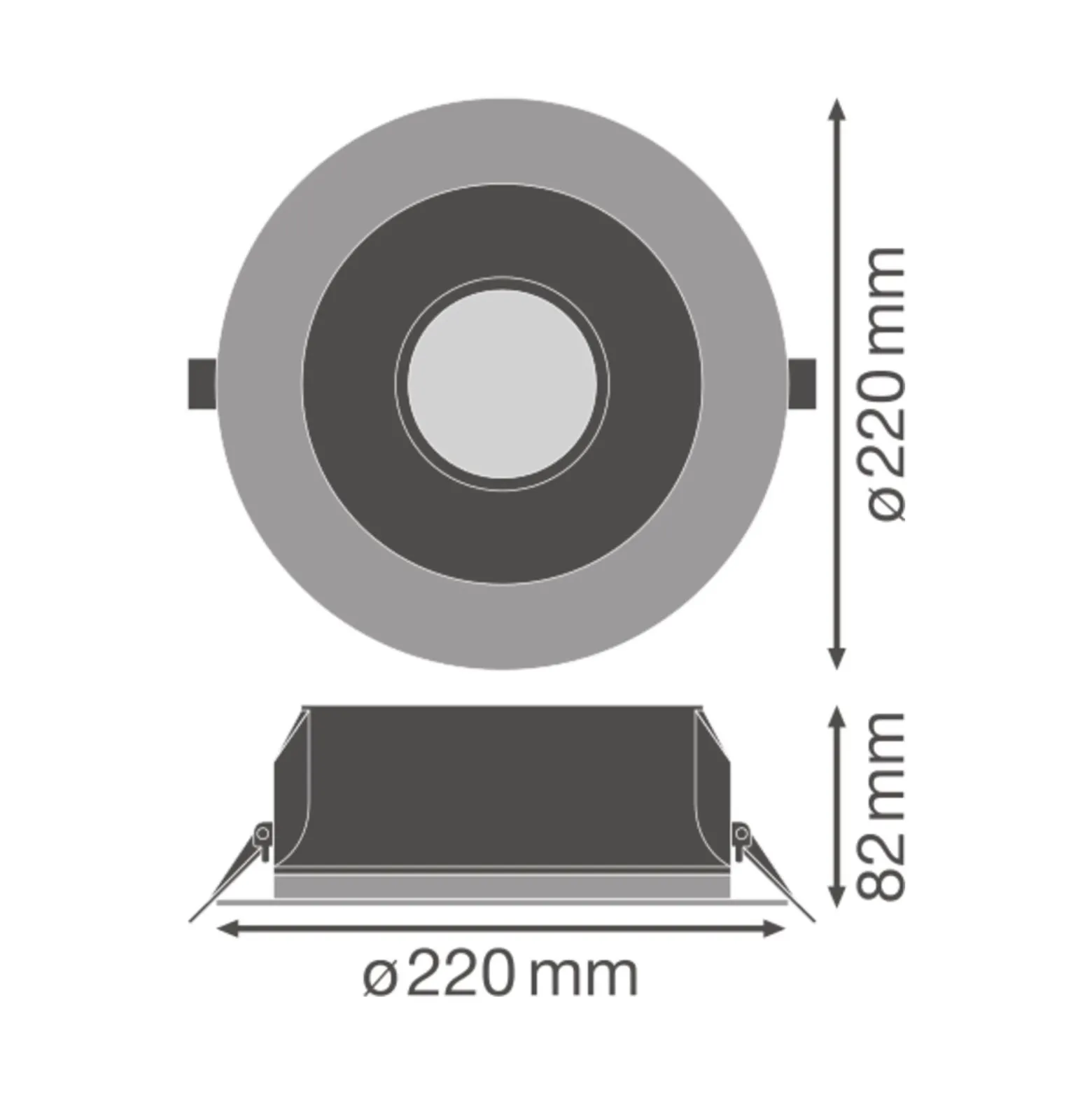Ledvance LED Downlight Performance DN195 21W 2400lm 65D - 830 Varm Vit | 220mm - IP54