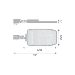 Ledvance LED Gatubelysning Area Extra Large RV35ST Aluminium Grå 150W 20250lm 155X69D - 765 Dagsljus | IP66 - Asymmetrisk