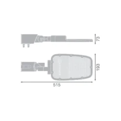Ledvance LED gatubelysning Area Value Medium SPD Aluminium Grå 65W 8450lm 160x58D - 730 Varm Vit | IP66 - Symmetrisk