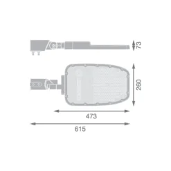 Ledvance LED Gatubelysning Area Large RV35ST Aluminium Grå 120W 16200lm 155X69D - 740 Kallvit | IP66 - Asymmetrisk