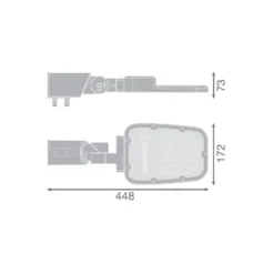 Ledvance LED gatubelysning Area Value Liten SPD Aluminium Grå 30W 4050lm 160x58D - 740 Kallvit | IP66 - Symmetrisk