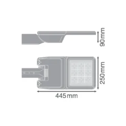 Ledvance LED gatubelysning Flex Liten RV25ST Grå 36W 4850lm 25x145D - 727 Extra Varm Vit | IP66 – Asymmetrisk