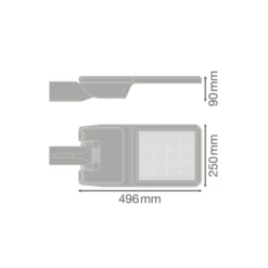 Ledvance LED Gatubelysning Flex Stor RW35ST Grå 80W 11500lm 35x135D - 740 Kallvit | IP66 - Asymmetrisk