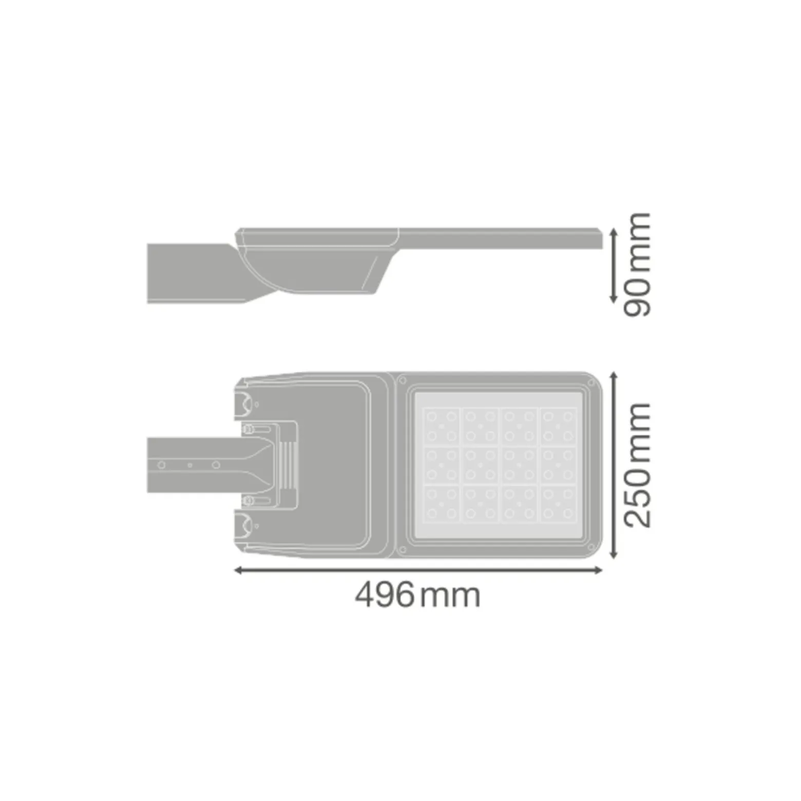 Ledvance LED gatubelysning Flex Medium RV25ST Grå 58W 8250lm 25x145D - 730 Varm Vit | IP66 – Asymmetrisk