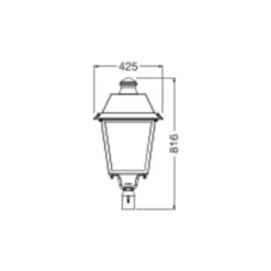 Ledvance LED Gatubelysning Urban 60W 6300lm 50x150D - 722 Extra Varm Vit | IP66 - Dali Dimbar - Asymmetrisk