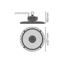 Ledvance LED Highbay Gen 5 Aluminium Svart 150W 26250lm 70D - 865 Dagsljus | IP66 - Dali Dimbar