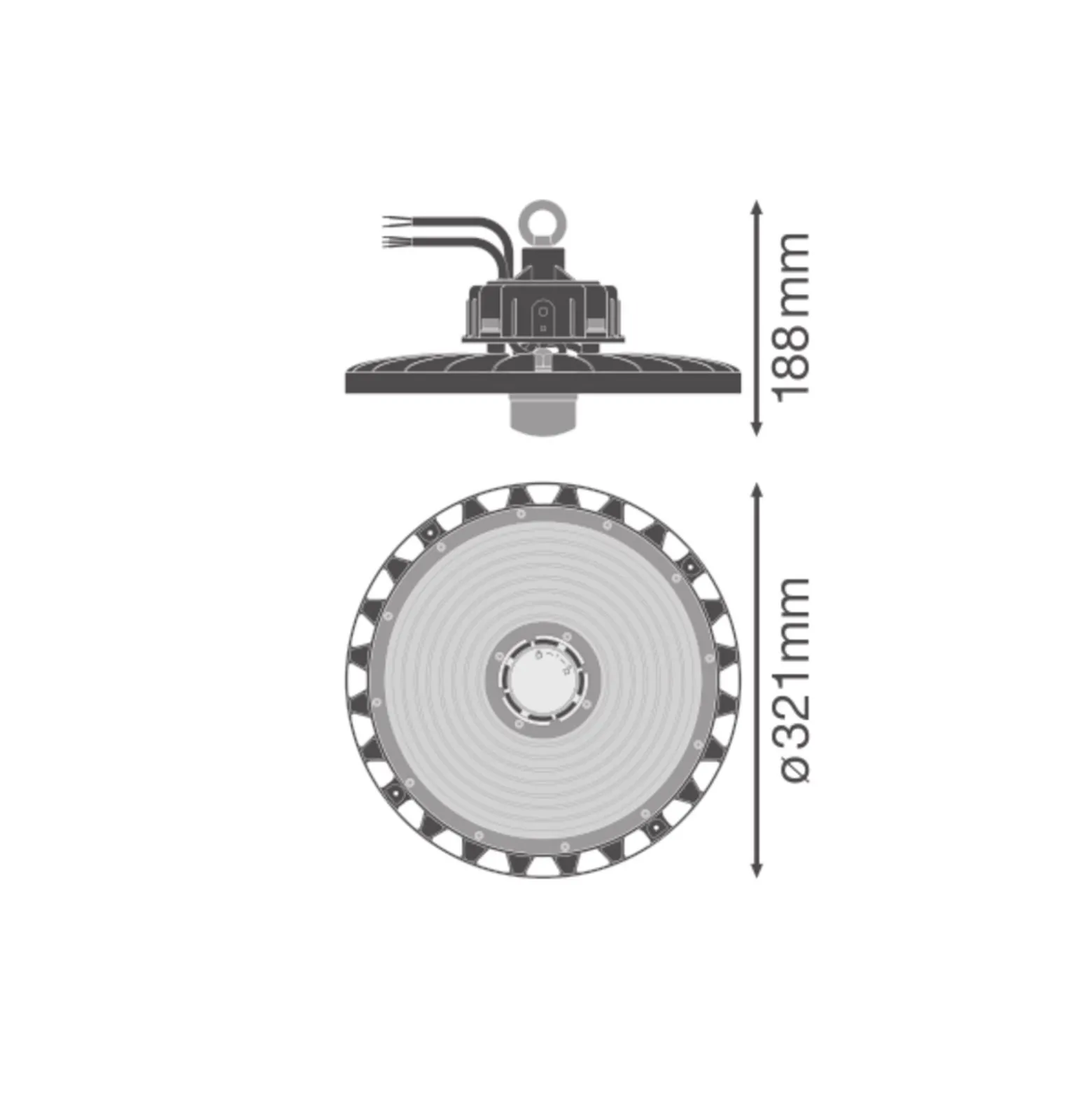 Ledvance LED Highbay Sensor Gen4 147W 22000lm 70D - 840 Kallvit | IP65 - Rörelse- och ljussensor