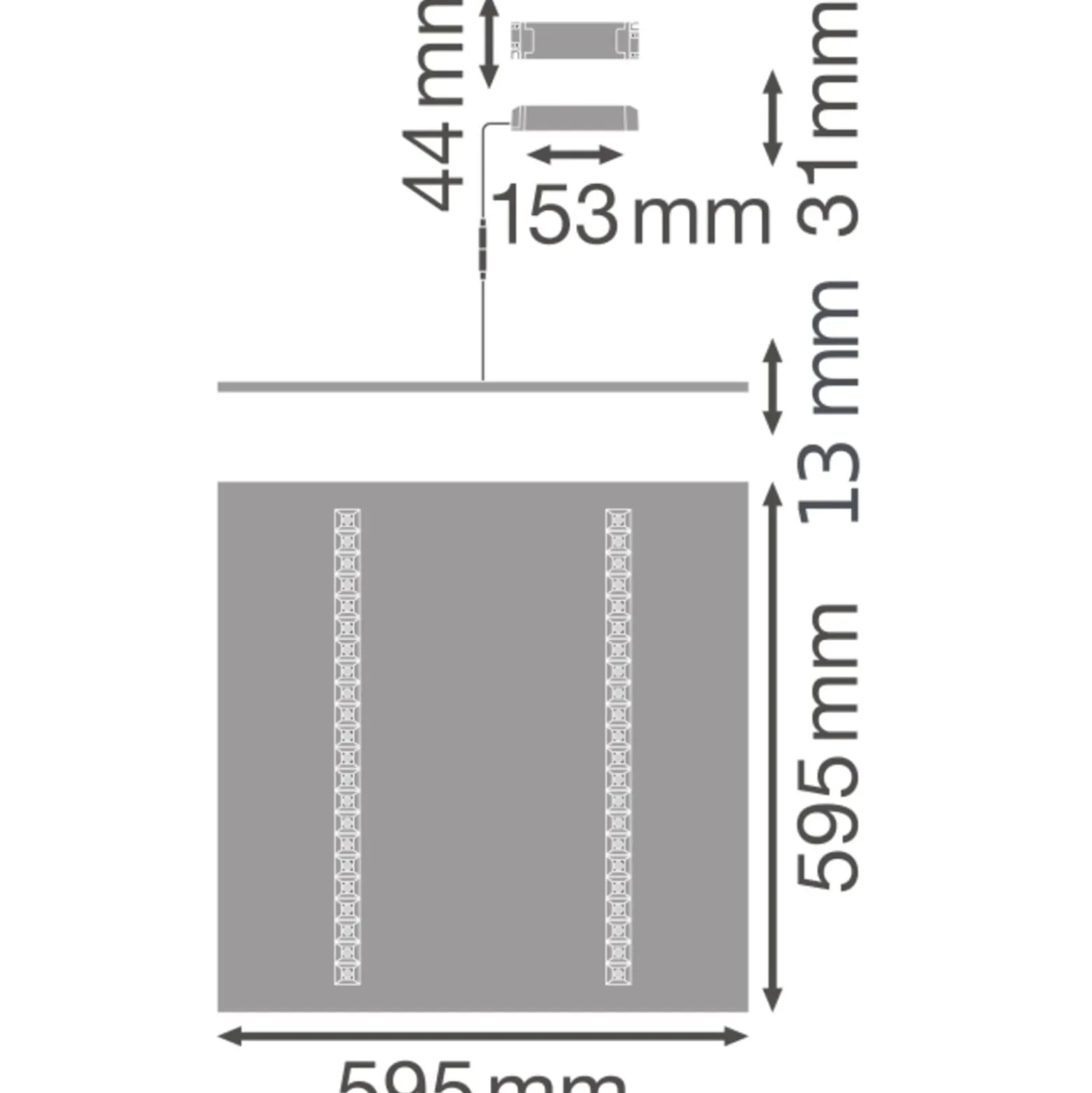 Ledvance LED Panel IndiviLED 33W 4000lm - 840 Kallvit | 60x60cm - UGR <16 - Dali Dimbar