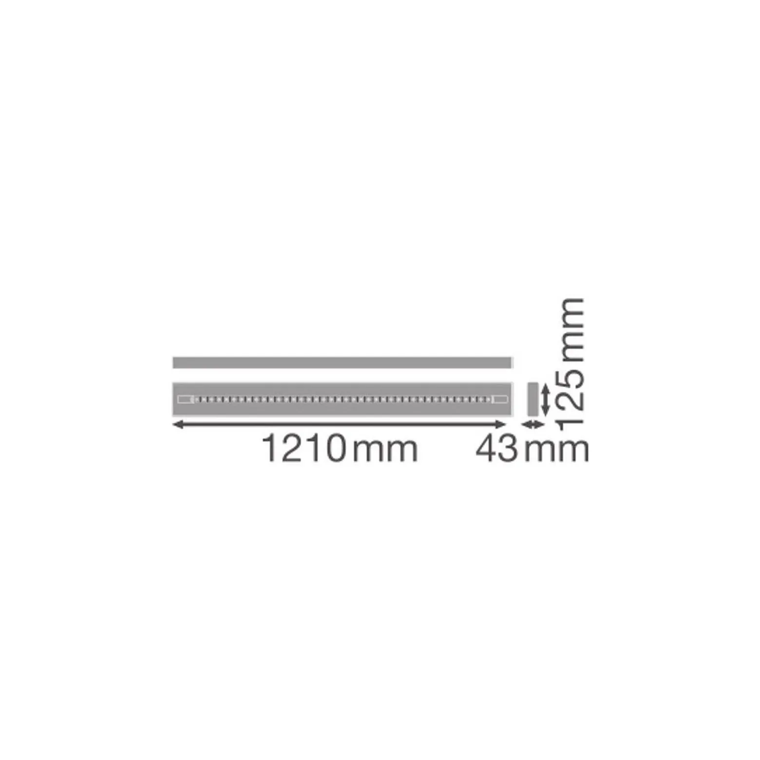 Ledvance LED Panel Linjär Indiviled Direkt/Indirekt 12 55W 6800lm - 930 Varm Vit | 120x12cm - Nöd - UGR <19 -