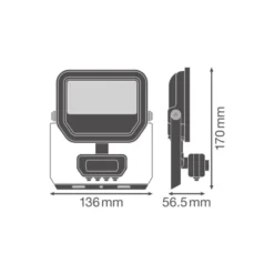 Ledvance LED Strålkastare Aluminium Svart 8W 1100lm 100D - 830 Varm Vit | IP65 - Rörelse- Och Ljussensor - Symmetrisk