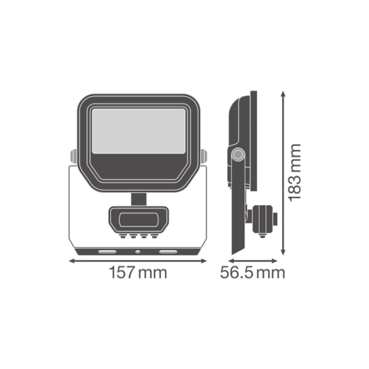 Ledvance LED Strålkastare Aluminium Svart 17W 2400lm 100D - 840 Kallvit | IP65 - Rörelse- Och Ljussensor - Symmetrisk