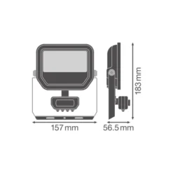 Ledvance LED Strålkastare Aluminium Svart 17W 2200lm 100D - 830 Varm Vit | IP65 - Rörelse- Och Ljussensor - Symmetrisk
