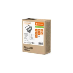 Ledvance LED Strålkastare Aluminium Vit 8W 1200lm 100D - 840 Kallvit | IP65 - Rörelse- Och Ljussensor - Symmetrisk