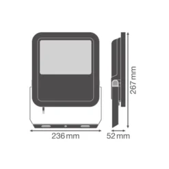 Ledvance LED Strålkastare 100 Aluminium Vit 69W 10000lm 100D - 865 Dagsljus | IP66 - Symmetrisk