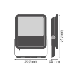 Ledvance LED Strålkastare Aluminium Svart 100W 15000lm 100D - 840 Kallvit | IP66 - Symmetrisk