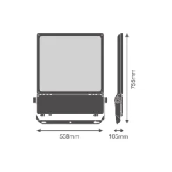Ledvance LED Strålkastare Flex Vit 450W 65000lm 60x110D - 840 Kallvit | IP66 - Dali Dimbar - Asymmetrisk