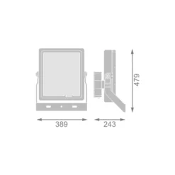 Ledvance LED Strålkastare High Mast Aluminium Svart 470W 66000lm 30D - 730 Varm Vit | IP66 - Symmetrisk - Exkl. Drivdon