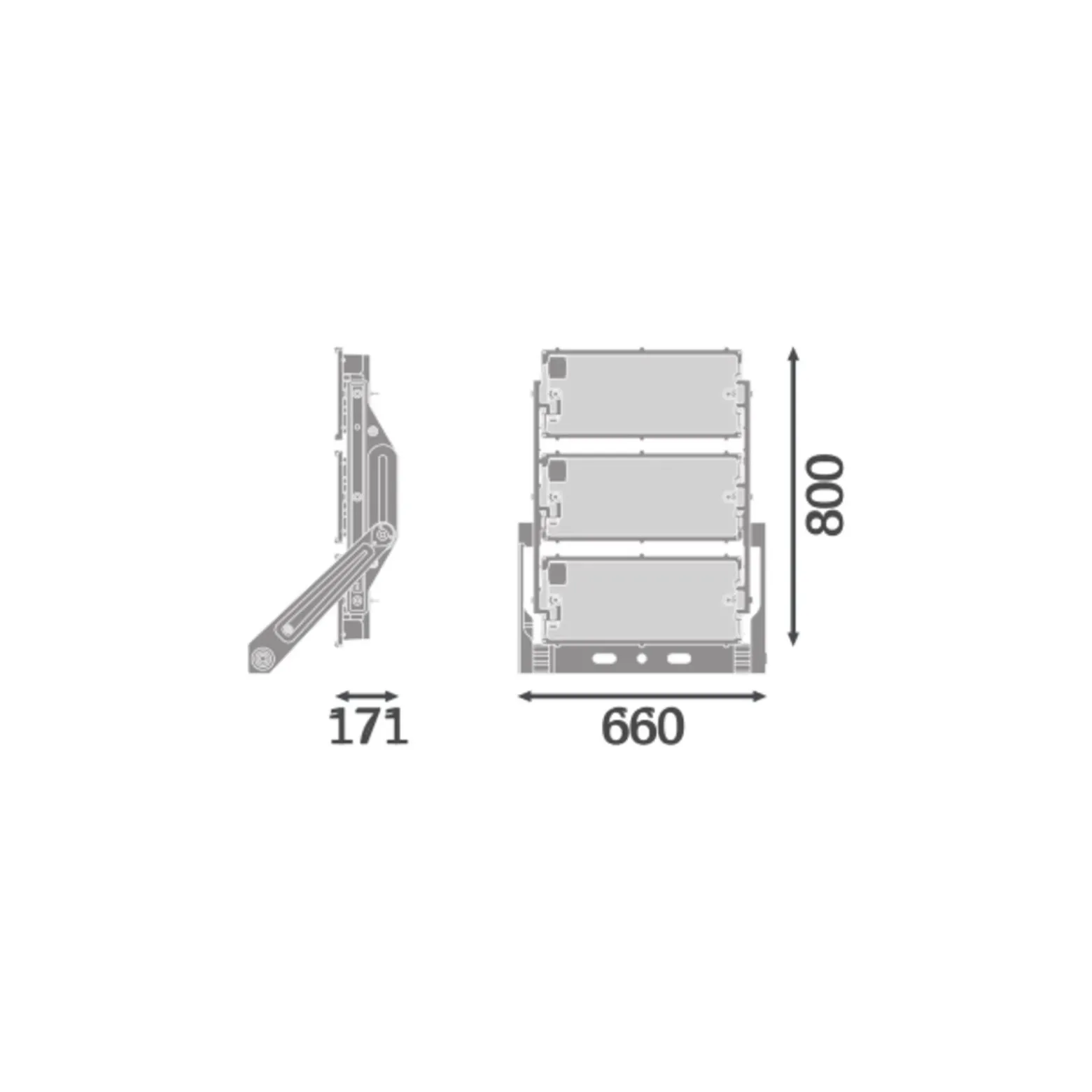 Ledvance LED Strålkastare Max Radial 25 Aluminium Grå 1800W 227400lm 25D - 830 Varm Vit | IP66 - Symmetrisk