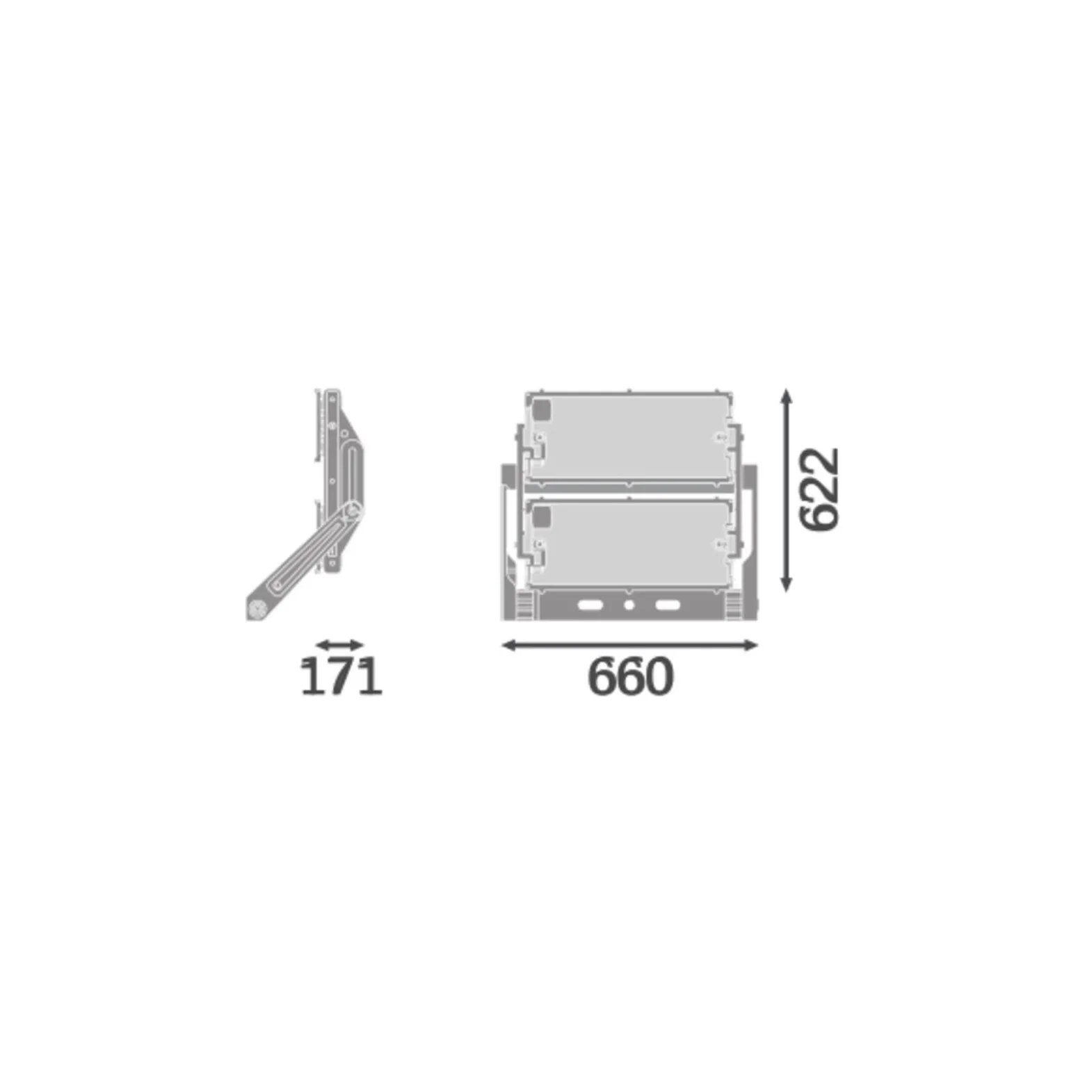 Ledvance LED Strålkastare Max Radial 10 Aluminium Grå 900W 186800lm 10D - 740 Kallvit | IP66 - Symmetrisk