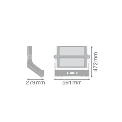 Ledvance LED Strålkastare MAX Grå 600W 80500lm 60D - 757 Dagsljus | IP66 - Symmetrisk