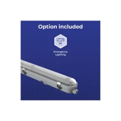 Noxion LED Allmänbruksarmatur Vattentät Poseidon V3.0 19-33W 2340/4200lm - 830-865 CCT | 120cm - Kabelgenomföring (5x2.5mm2) - 3 Timmar Nödbelysning