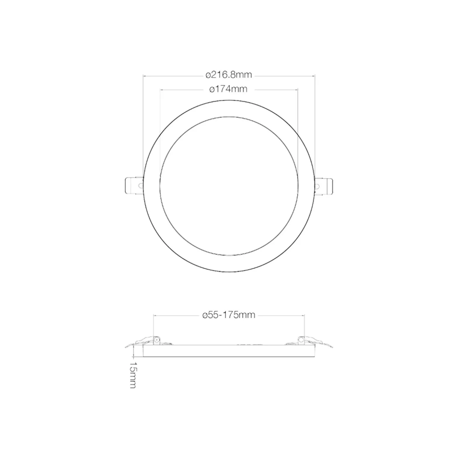 Noxion LED Downlight Ecowhite Nickel 18W 1530lm - 830-840-860 CCT | Utskärning 55-175mm - Dimbar