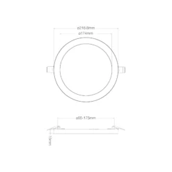 Noxion LED Downlight Ecowhite Krom 18W 1530lm - 830-840-860 CCT | Utskärning 55-175mm - Dimbar