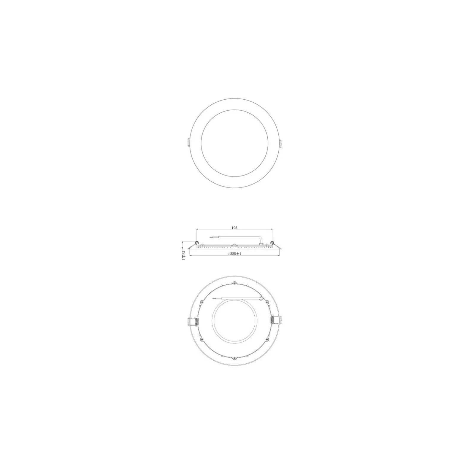 Noxion LEDDownlight SlimV2.0TRIAC Dimbar 24W 2400lm 840 Kallvit | 225mm - Utskärning 200mm - IP44