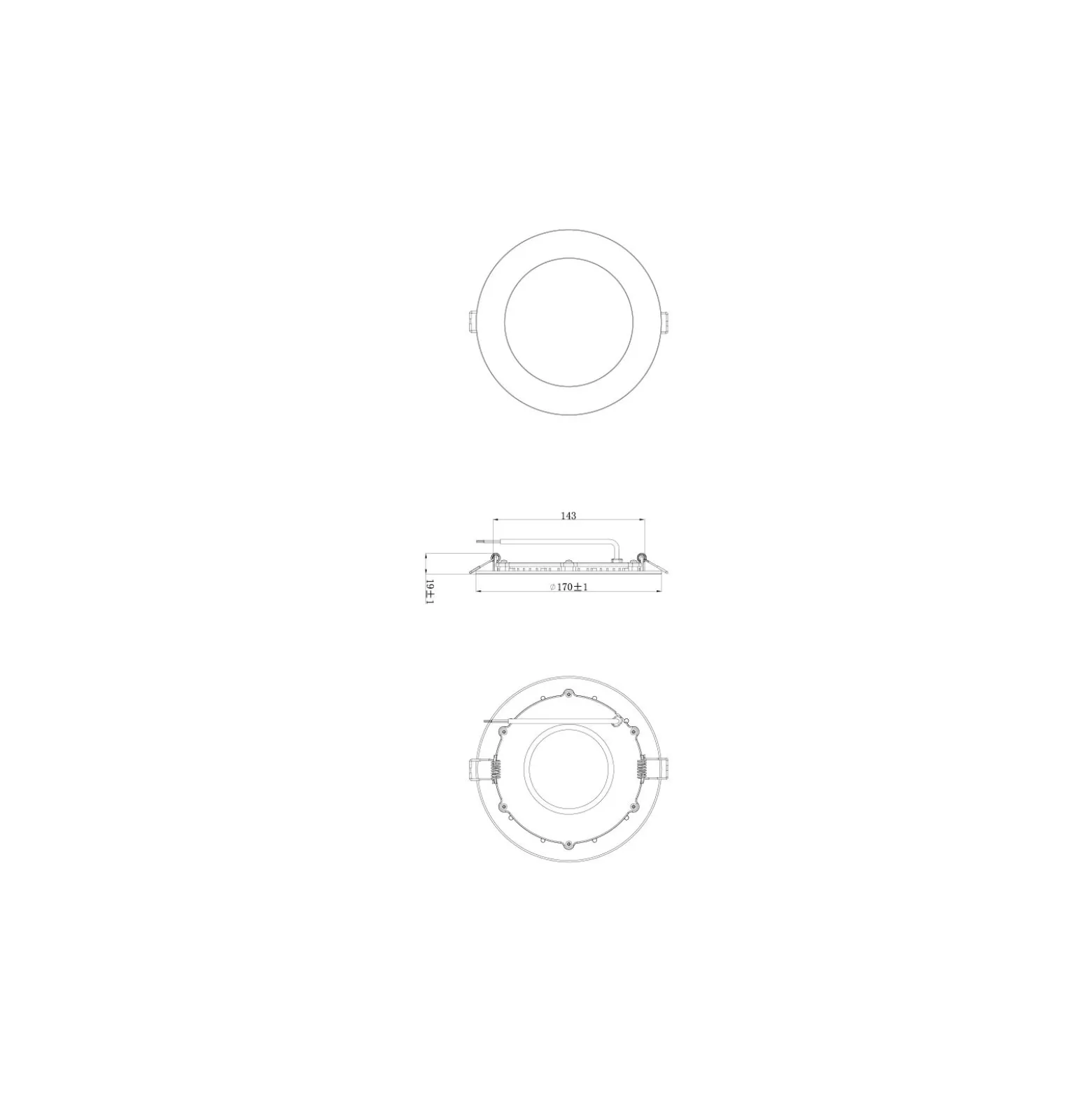 Noxion LED Downlight Slim V2.0 12W 1200lm 120D - 830 Varm Vit | 170mm - Utskärning 150mm - IP44
