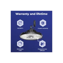 Noxion LED Highbay Concord V4.0 100-200W 17000-34000lm 120D - 840/852/865 CCT | IP65 - 1-10V Dimbar - Ersättare 520W - Justerbara Watt