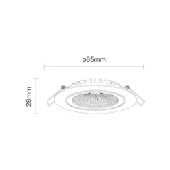 Noxion LED Lutningsbar Slim Spot Svart 6W 550lm - 930 Varm Vit | Utskärning 75mm - IP54 - Bästa färgåtergivning