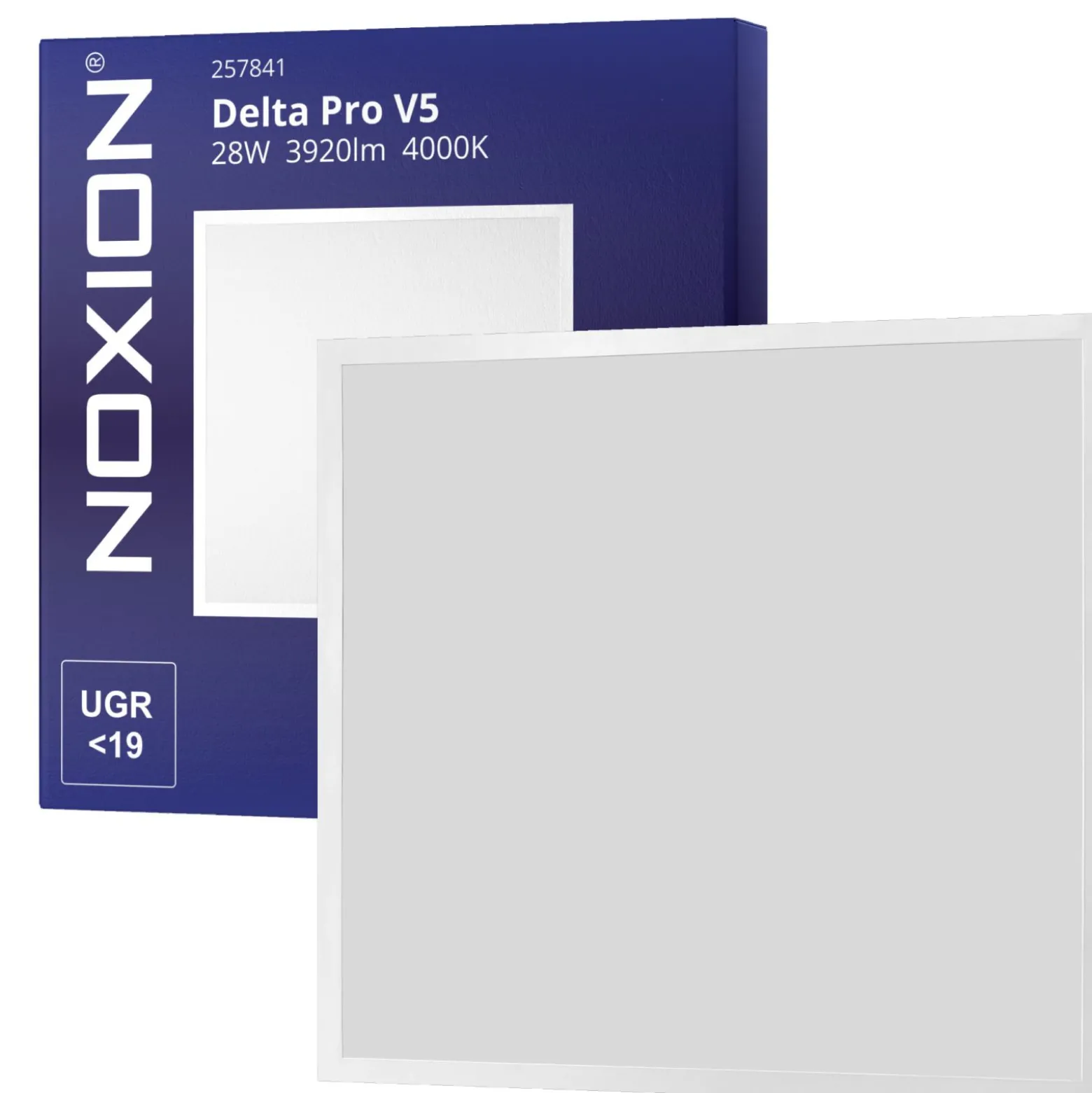 Noxion LED Panel Delta Pro V5 28W 3920lm - 840 Kallvit | 60x60cm - UGR <19 - Sidelit - TRIAC Dimbar