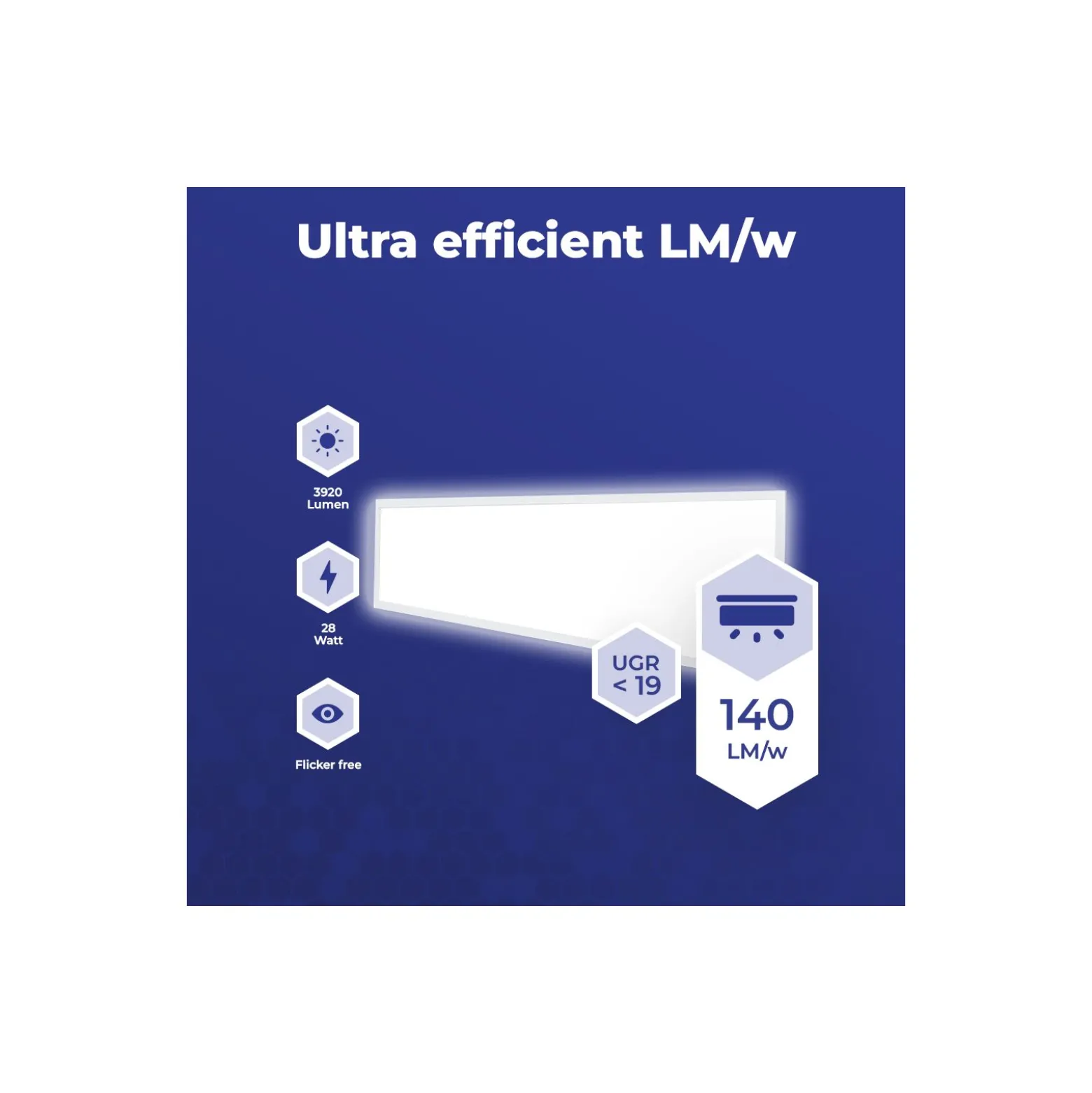Noxion LED Panel Delta Value V5 28W 3920lm - 830-840 CCT | 120x30cm - UGR<19 - Backlit