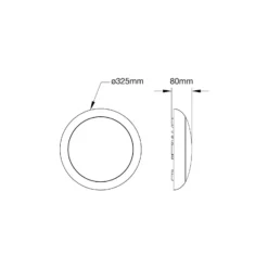 Noxion LED Plafond Pro V2 12/16/20W 2400lm - 830-840-865 CCT | 325mm - IP65 + Ögonlock Ring Svart