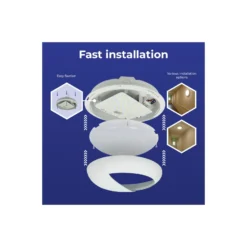 Noxion LED Plafond Pro V2 12/16/20W 2400lm - 830-840-865 CCT | 325mm - IP65 + Ögonlock Ring Vit