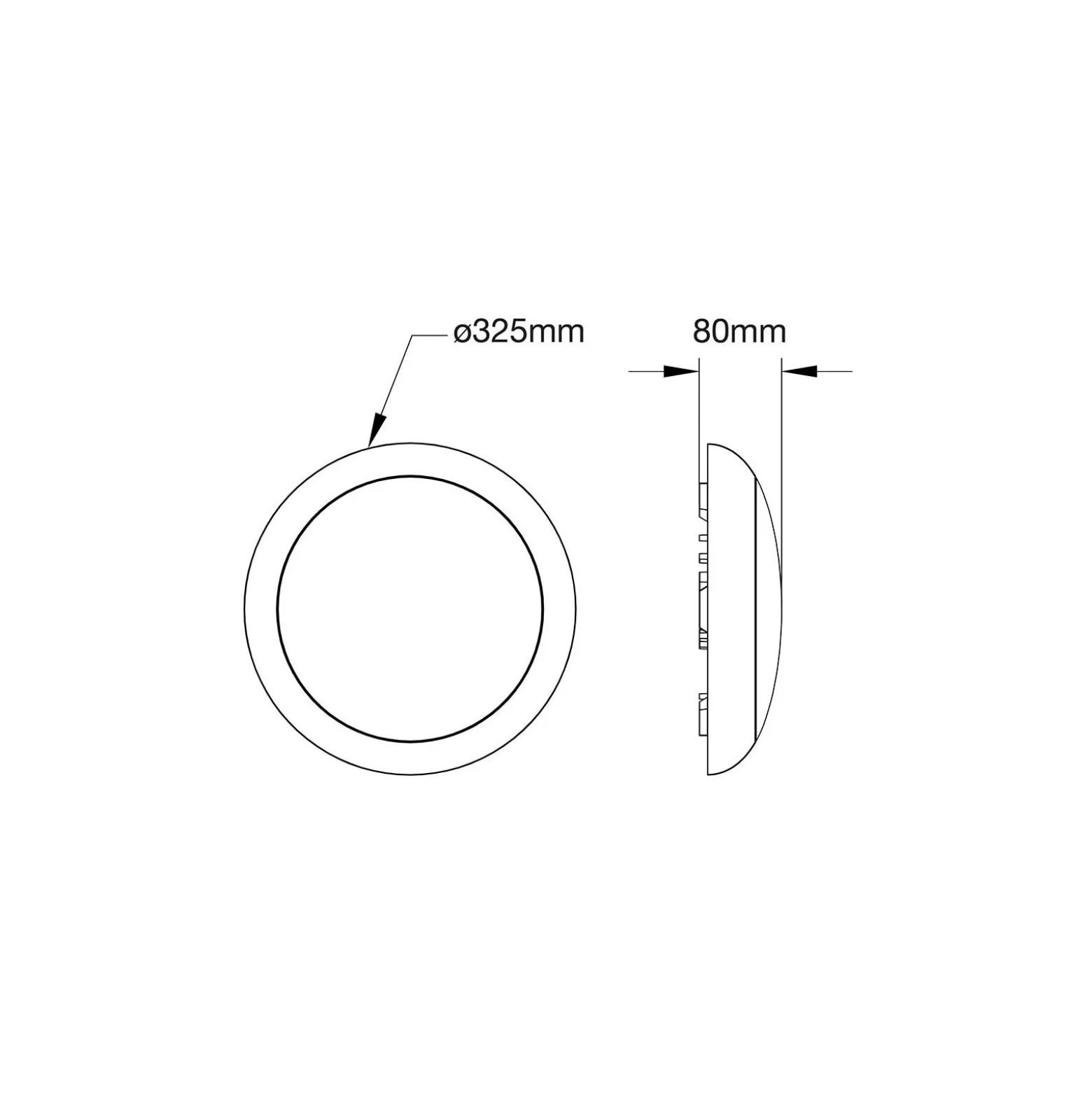 Noxion LED Plafond Pro V2 12/16/20W 2400lm - 830-840-865 CCT | 325mm - IP65 - 3 Timmar Nödbelysning + Ögonlock Ring Vit