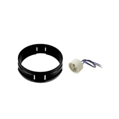 Noxion LED Spot Ares Djup ring Svart - med Inre Ring Vit | Utskärning 68mm - incl. GU10 Fitting